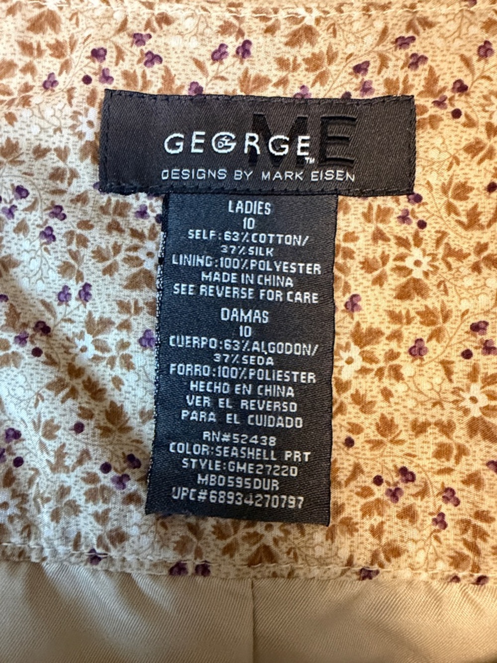 George Size 10 Cotton-Silk Blend Floral Skirt - Picture 2 of 5